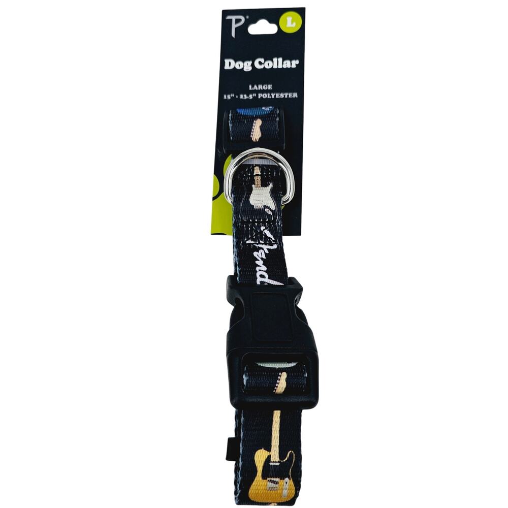 NEW FENDER GUITARS Dog Collar Size LARGE 15"-23.5" Polyester Perris Pet